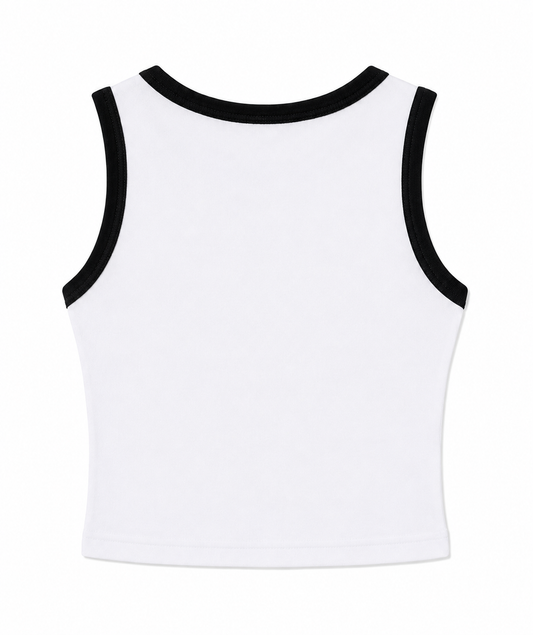 BMF Oval Logo Crop Top (White)