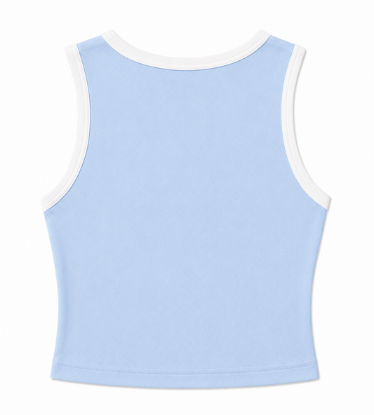 BMF Oval Logo Crop Top (Baby Blue)