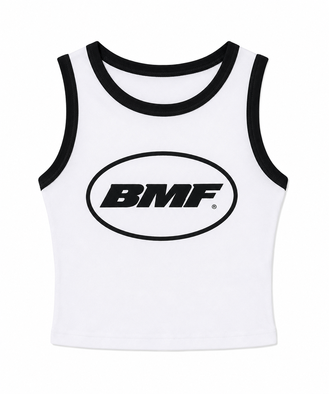 BMF Oval Logo Crop Top (White)